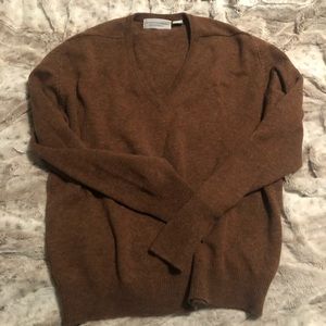 Peterborough Row Caramel/Deep Camel Brown V Neck Oversized Sweater Size XL